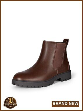 Women's Faux Leather Chelsea Ankle Boots Slip-On Casual Shoes